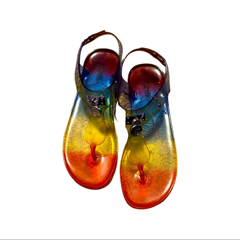 Michael Kors Rainbow Ombré jelly sandals size 3y limited edition